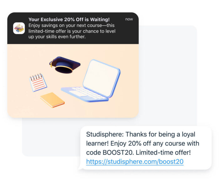 Push notification & SMS