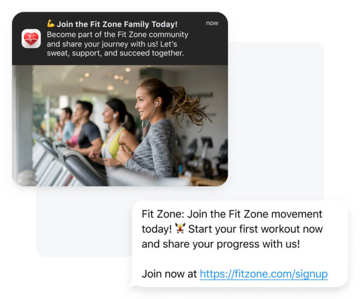 Push notification & SMS