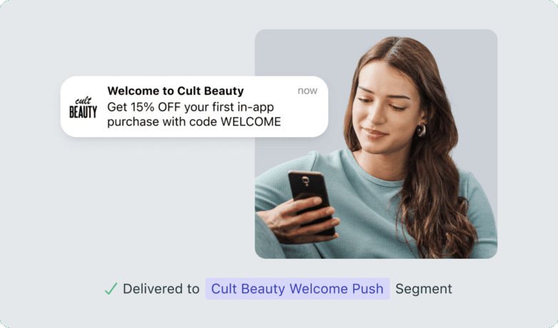 The hut group push notification onboaarding app welcome promotion The hut group push notification onboaarding app welcome promotion