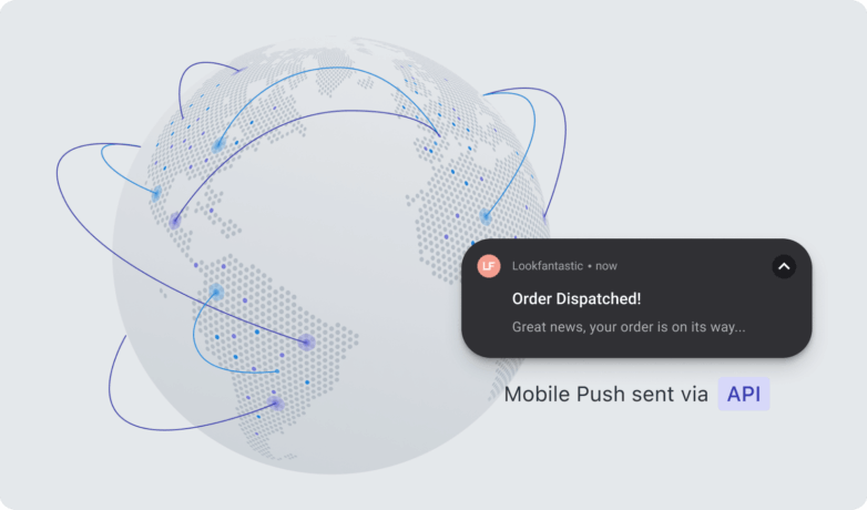 The hut group order dispatch android push sent via API The hut group order dispatch android push sent via API