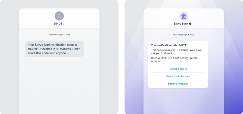 Sms rcs account verification and setup