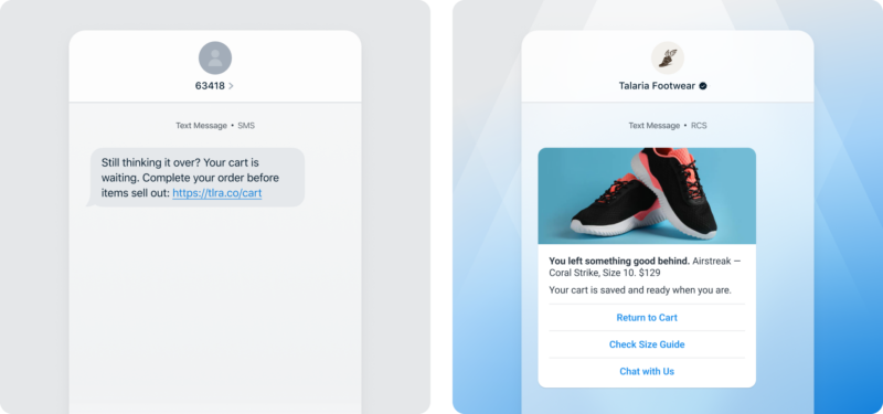 Sms rcs cart abandonment and coversion nudges